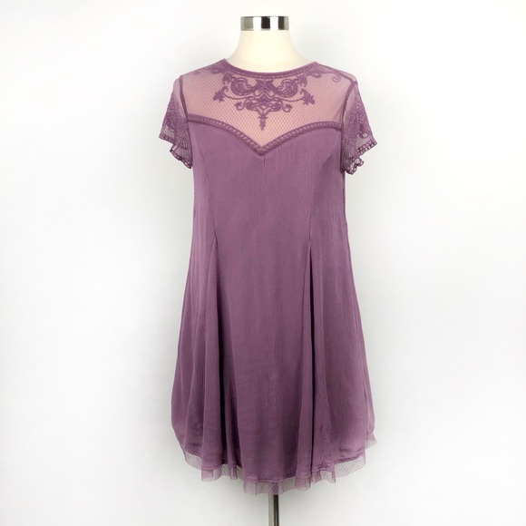 Altar'd State Dresses & Skirts - Altar’d State Light Purple Dress with Embroidery